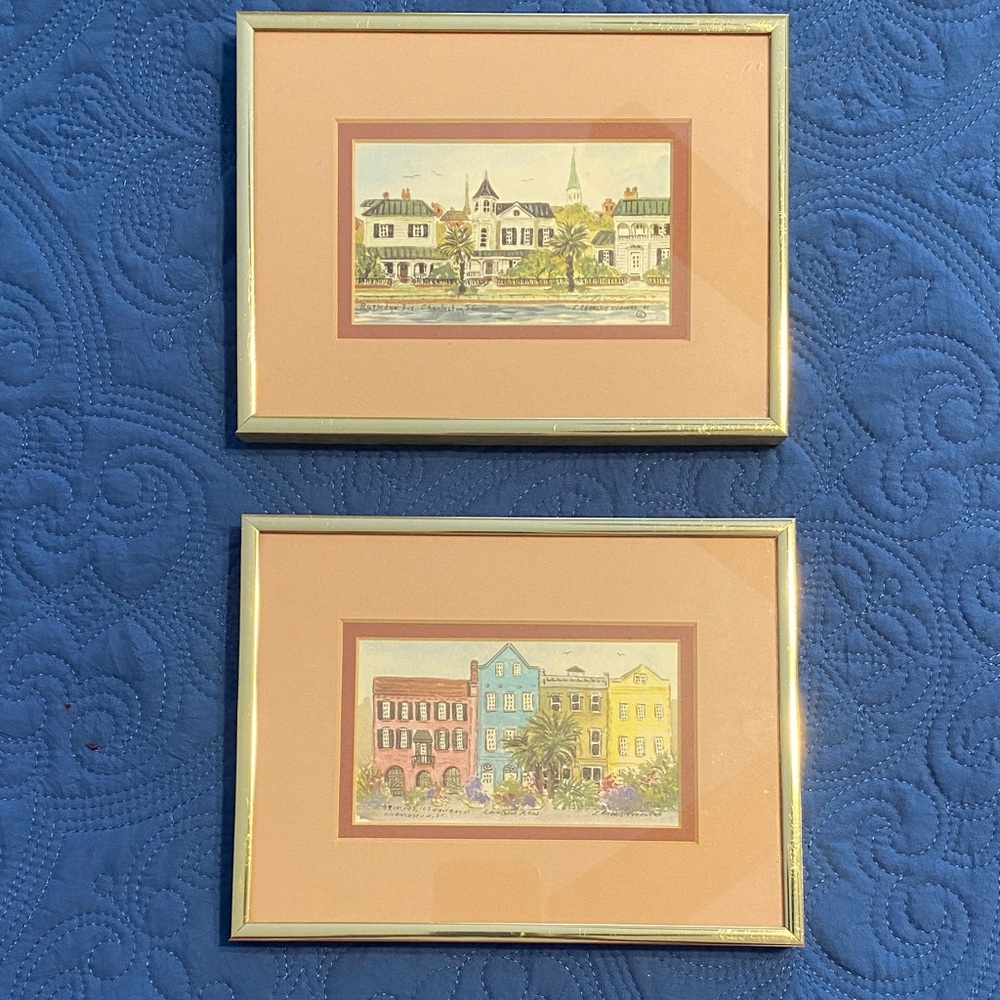 Charming Charleston Art Prints with Gold Frames